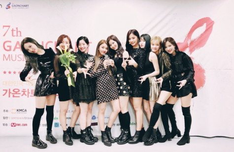Girls Group Twice posing for their fans