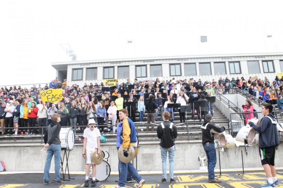 Students in the stands 