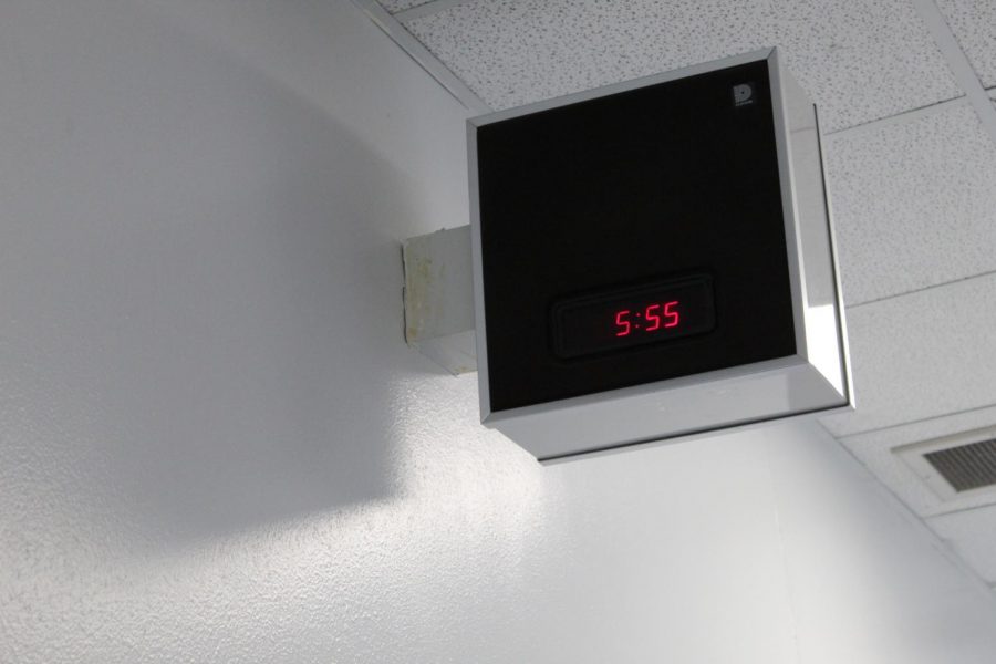A clock that says 5:55