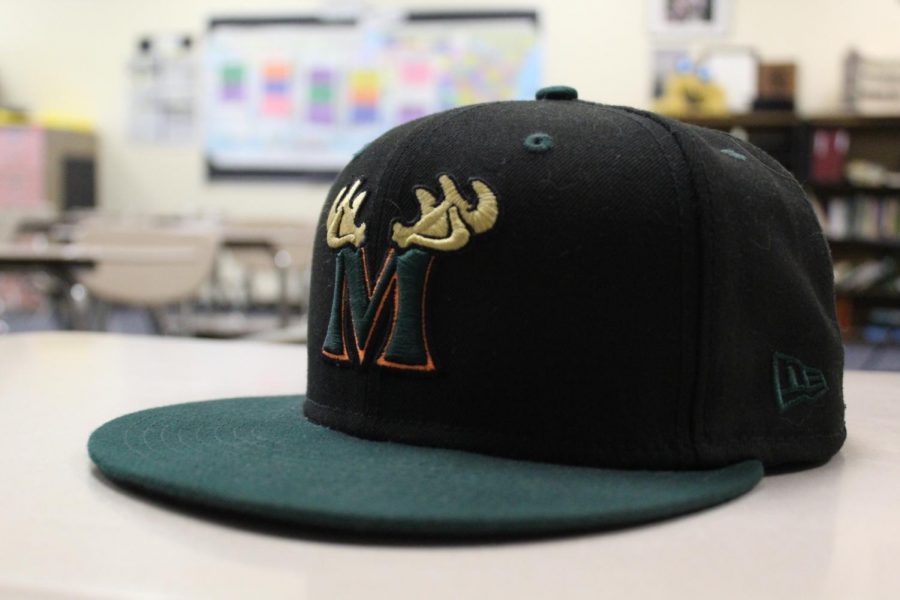 M+with+moose+antlers+on+flat+bill+hat