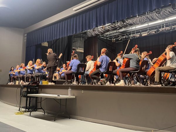 Angelica Kalasz directs the Big Sky High School Orchestra, January 2025. 