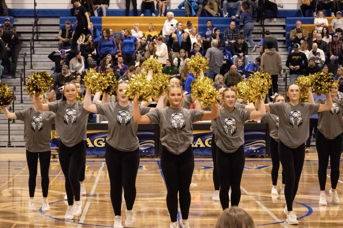 Big Sky Dance Team performing during halftime at the Jan. 7, 2025, varsity boys' basketball game. 