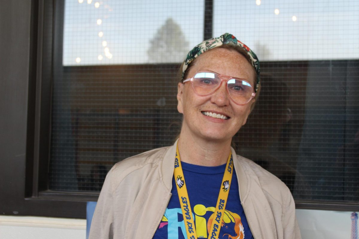 Profe Carrie Anderson stands outside of her classroom, May 2, 2025. Anderson was voted Big Sky's April Teacher of the Month. 