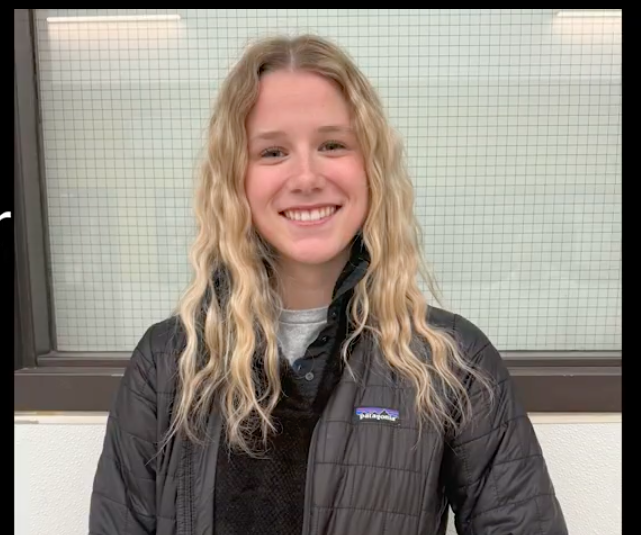 Aspen Groenier, senior, stands for a photo outside of her Big Sky High School classroom, April 2025. 