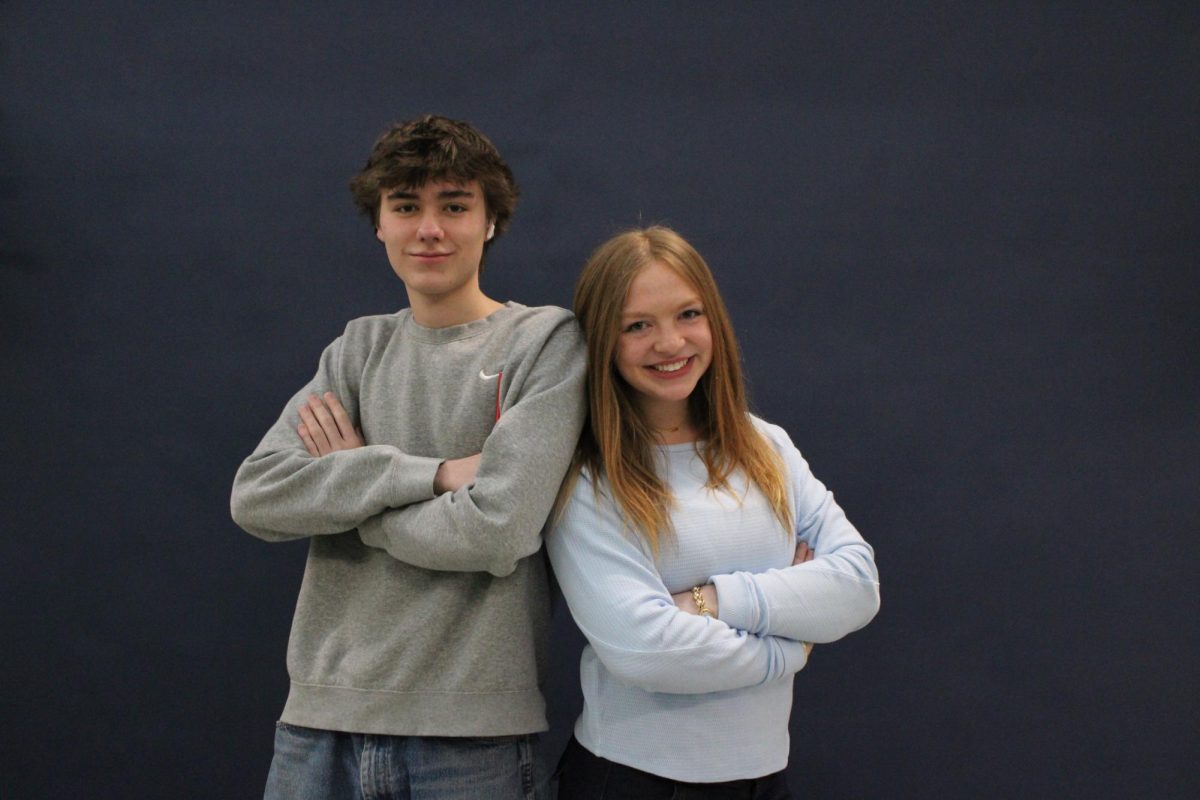 Brooke Wiswell, senior, and Rex Rhodes, junior, stand for a portrait, March 2026. 